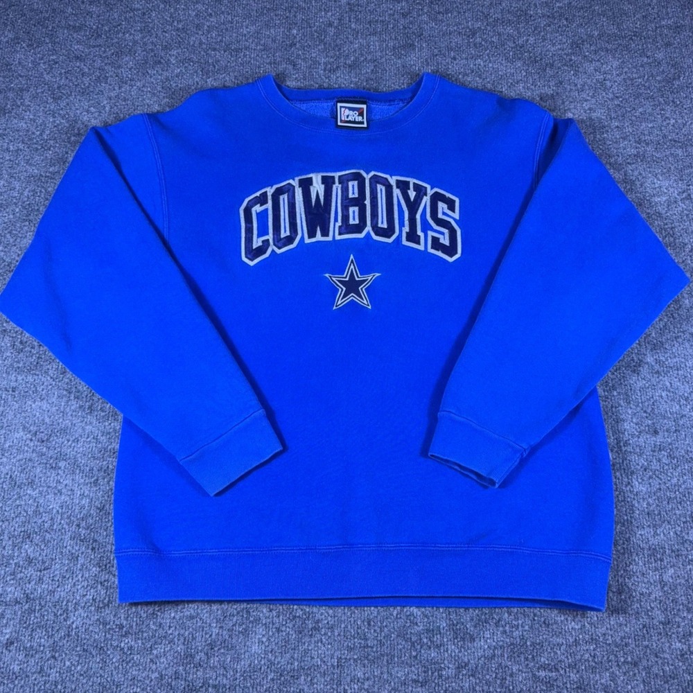 Vintage 90s Pro Layer Dallas Cowboys Sweatshirt Blue Crewneck Spellout Mens XL